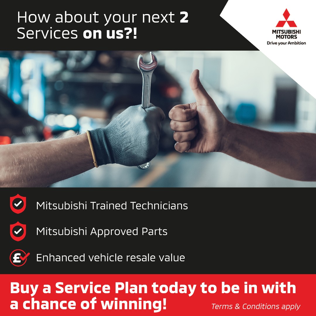 You've got to be in it to win it! A chance to win a 2-year service plan! Buy a plan today- mitsubishi-motors.co.uk/servicing/serv… For full terms and conditions, visit- mitsubishi-motors.co.uk/win-a-service/ #Mitsubishi #MitsubishiMotors #MitsubishiMotorsUK