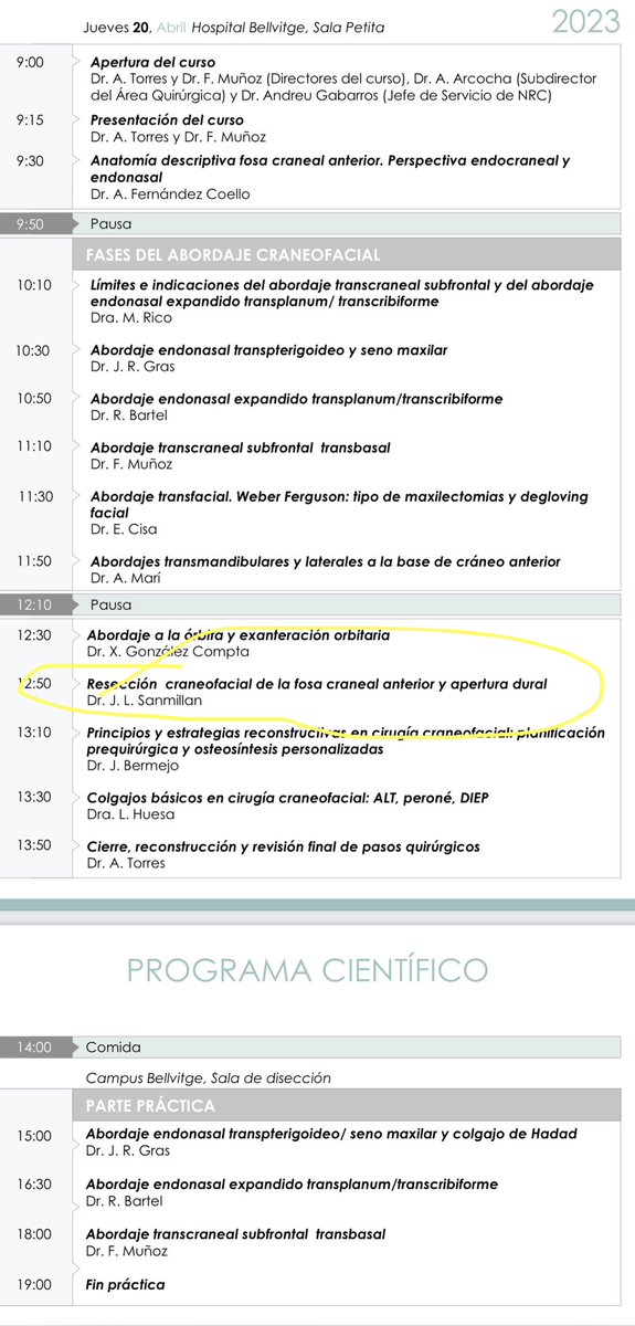 DrSanmillan's tweet photo. Hoy participamos en el curso multidisciplinar teorico-práctico de cirugia craneofacial para patología craneo-endoscópica de base craneal anterior.
@hbellvitge #nsgy #complexcranial #skullbase https://t.co/xHTtzeBG9Z