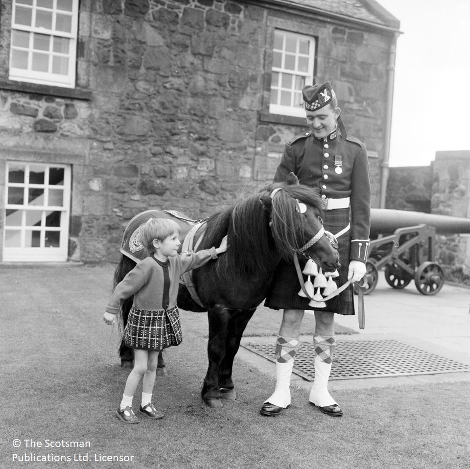 Regimental Pony Mascot Cruachan has always been a welcome visitor at the castle - here is one of <a href="/CplCruachan_IV/">Cpl Cruachan IV</a> predecessors in 1968 🏰🐴
