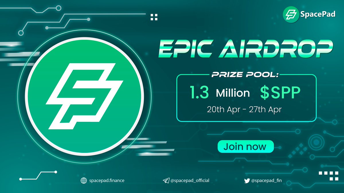 spacepad_fin's tweet photo. 🔥 Join our airdrop at 👉 https://t.co/CRV6oNl5Ov

🔹 Total to earn per Participant: 1,000 $SPP
🔹 Winners: 800 random winners
🔹 Top 50 Referrals will each Receive 10,000 $SPP

⏰ 20th - 27th Apr

📆 Distribution: 5th June

#spacepad #IDO #DEX #Launchpad https://t.co/5R40uIKyb3