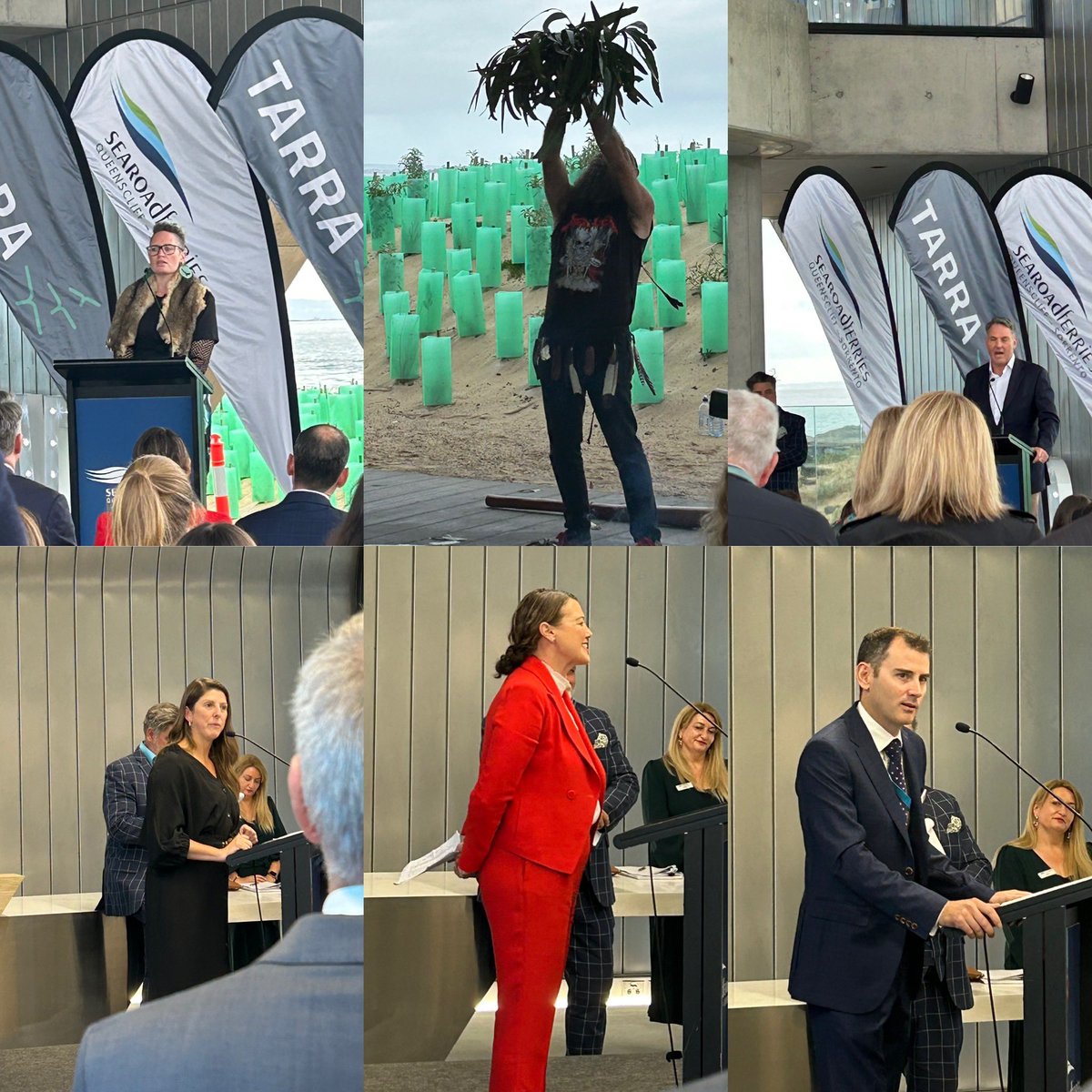 elainecarbines's tweet photo. Wonderful Welcome to Country by Nikki and Norm Stanley at the official opening of the new Queenscliff Ferry terminal funded as part of the transformative Geelong and Gt Ocean Rd City Deal! @RichardMarlesMP  @LibbyCokerMP @searoadferries https://t.co/0uu9CgubhS