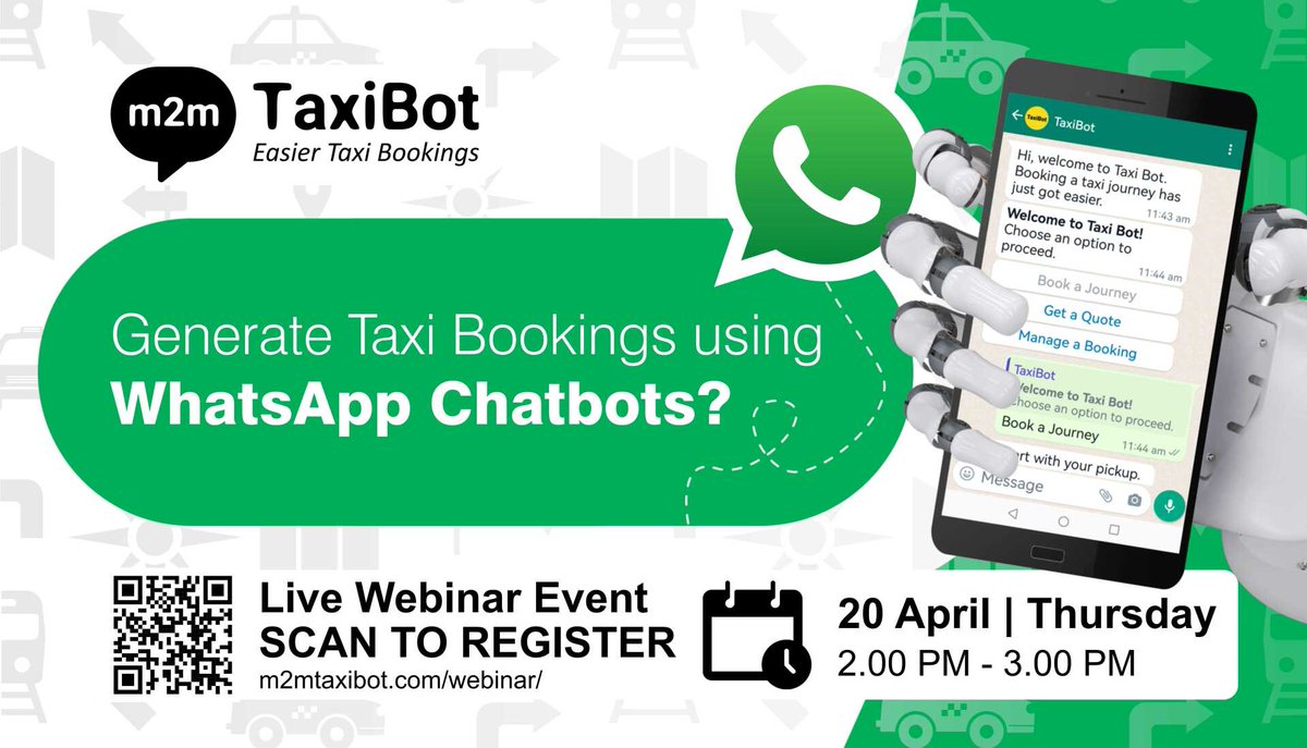 smsmobilepay's tweet photo. Not long to go now until this afternoons webinar dont miss out register using the link below;

Topic: Generate Taxi Booking Using WhatsApp Chatbot with Autocab Ghost 365

https://t.co/Ga4YT0xavw

Launching on the 27th April at Autocab Roadshow Bradford 10.30am https://t.co/G9YRz3n9kd