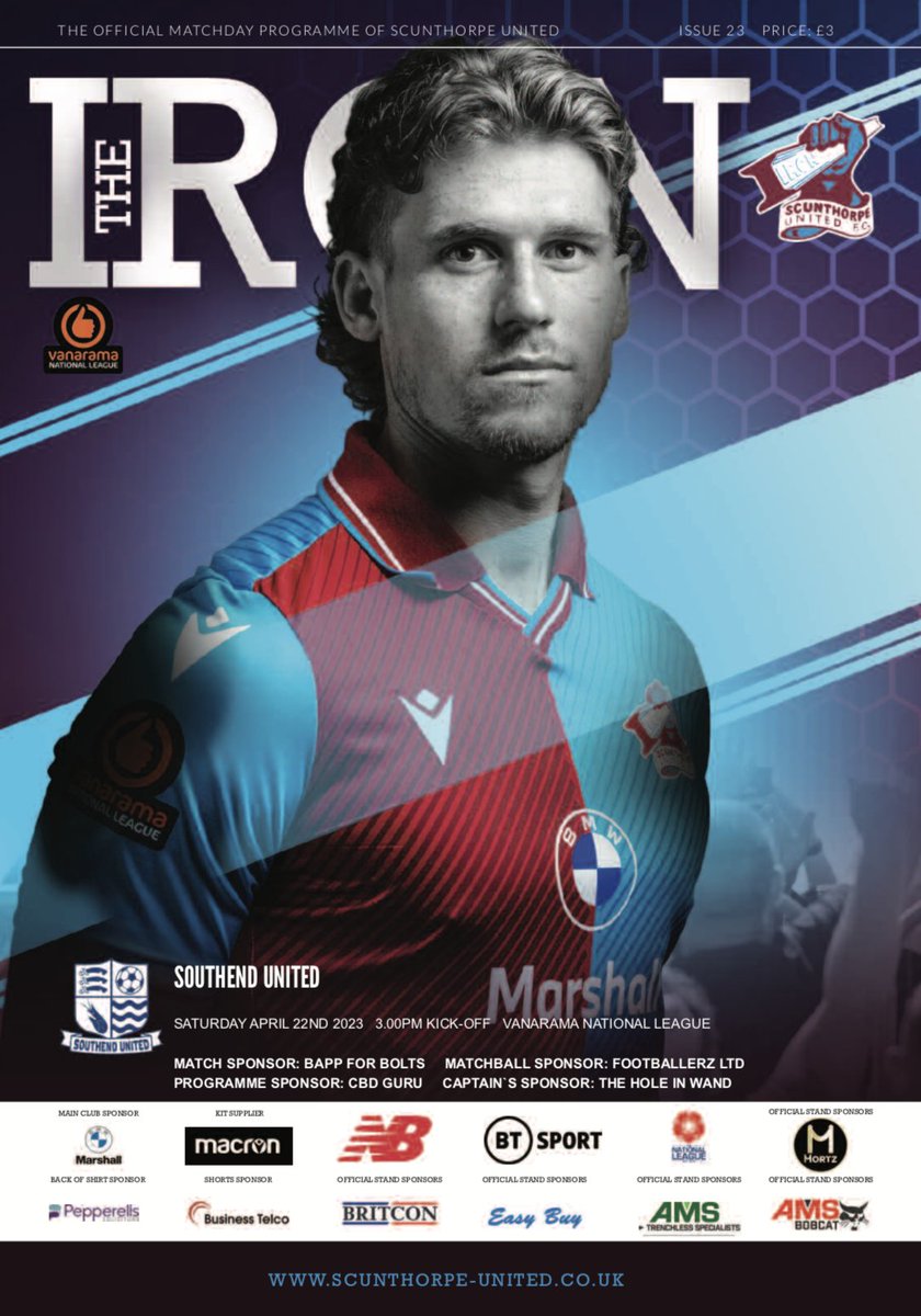 THEIRONProg's tweet photo. 📚 The Southend United edition of THE IRON is available to buy from our ticket office and club shop now.

They're open from 10am-4pm today and tomorrow, and from 11am-5pm on Saturday.

#UTI #IRON https://t.co/Ck9HBd46a9
