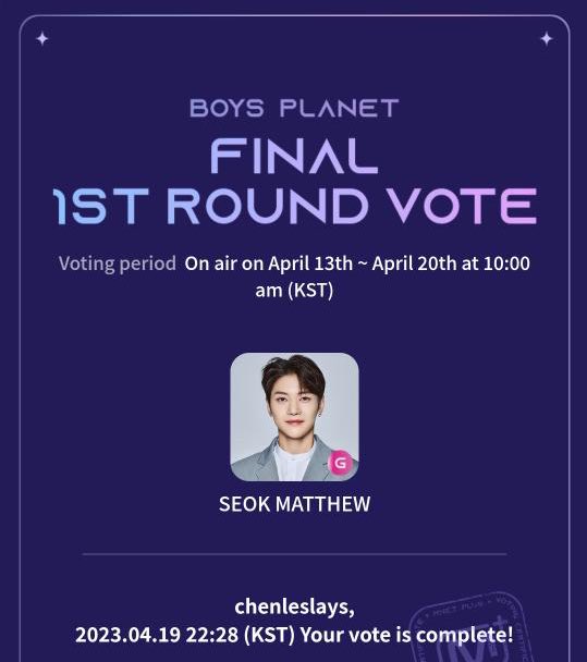 matthewnivrse's tweet image. my voting proof today yesterday 🩷 #Matthew1Pick