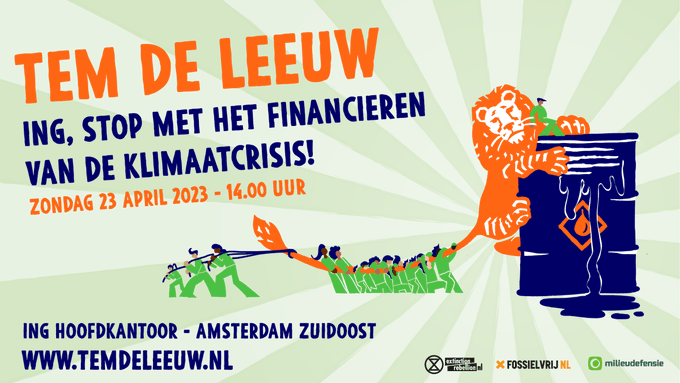 Matthijs85's tweet photo. ING financiert voor $ 5,2 miljard de fossiele industrie
Dit veroorzaakt verwoesting van de leefomgeving van mensen, mensenrechtenschendingen en klimaatschade 🛢️ #ING #klimaat
Tem de Leeuw! 🦁 https://t.co/42fG0qXHPL ✍️
📅 Zondag 23 april 14.00
📍 Hoofdkantoor ING #Amsterdam https://t.co/LA7CoyzWNt