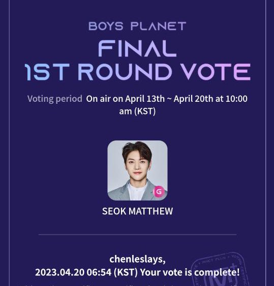 matthewnivrse's tweet image. and my voting proof today! 🩷 matthew let’s debut later 🫶🏼 #Matthew1Pick