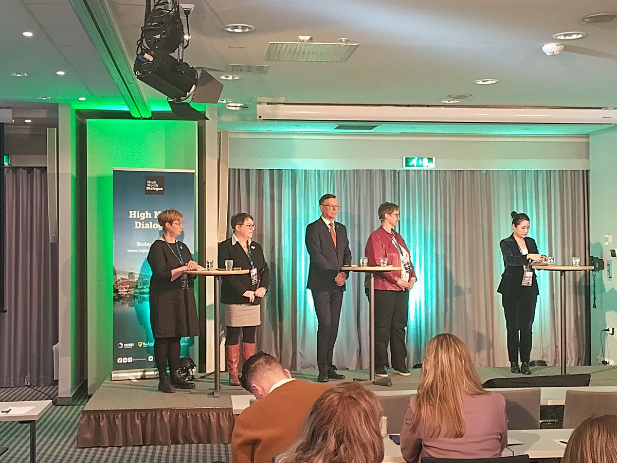 uarctic's tweet photo. #UArctic Vice-Presidents @klatola and @AK_DBH present in the High North Dialogue panel on Spaces of Opportunities in Education. "By cooperating we can offer more opportunities for students" #hnd23 @HNCenter @HNDialogue @Norduniversitet https://t.co/lUDP1bMc4B