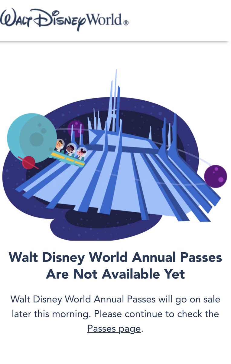 DisneyFoodBlog's tweet photo. Annual Passes are going live this morning…eventually…? https://t.co/jzHzHIw7ep