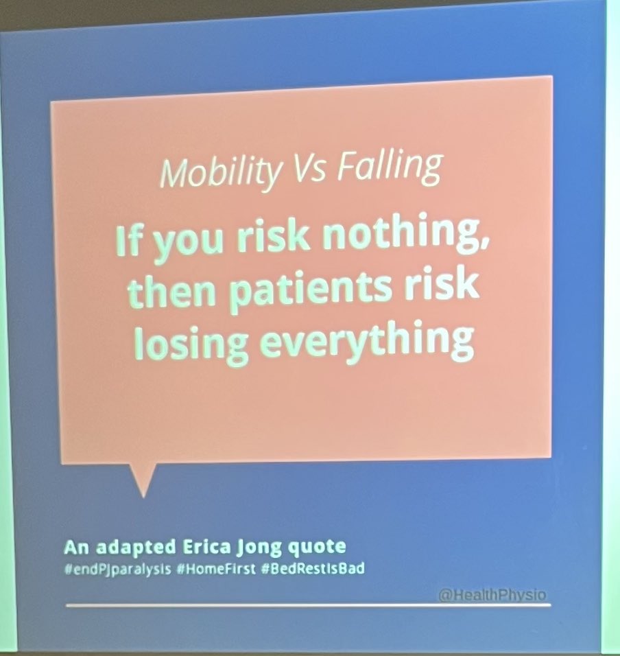 ErinW20physio's tweet image. So many great and powerful messages being spread by @HealthPhysio at the @SPSP_AcuteAdult learning event! #SPSP247 #ActiveWards