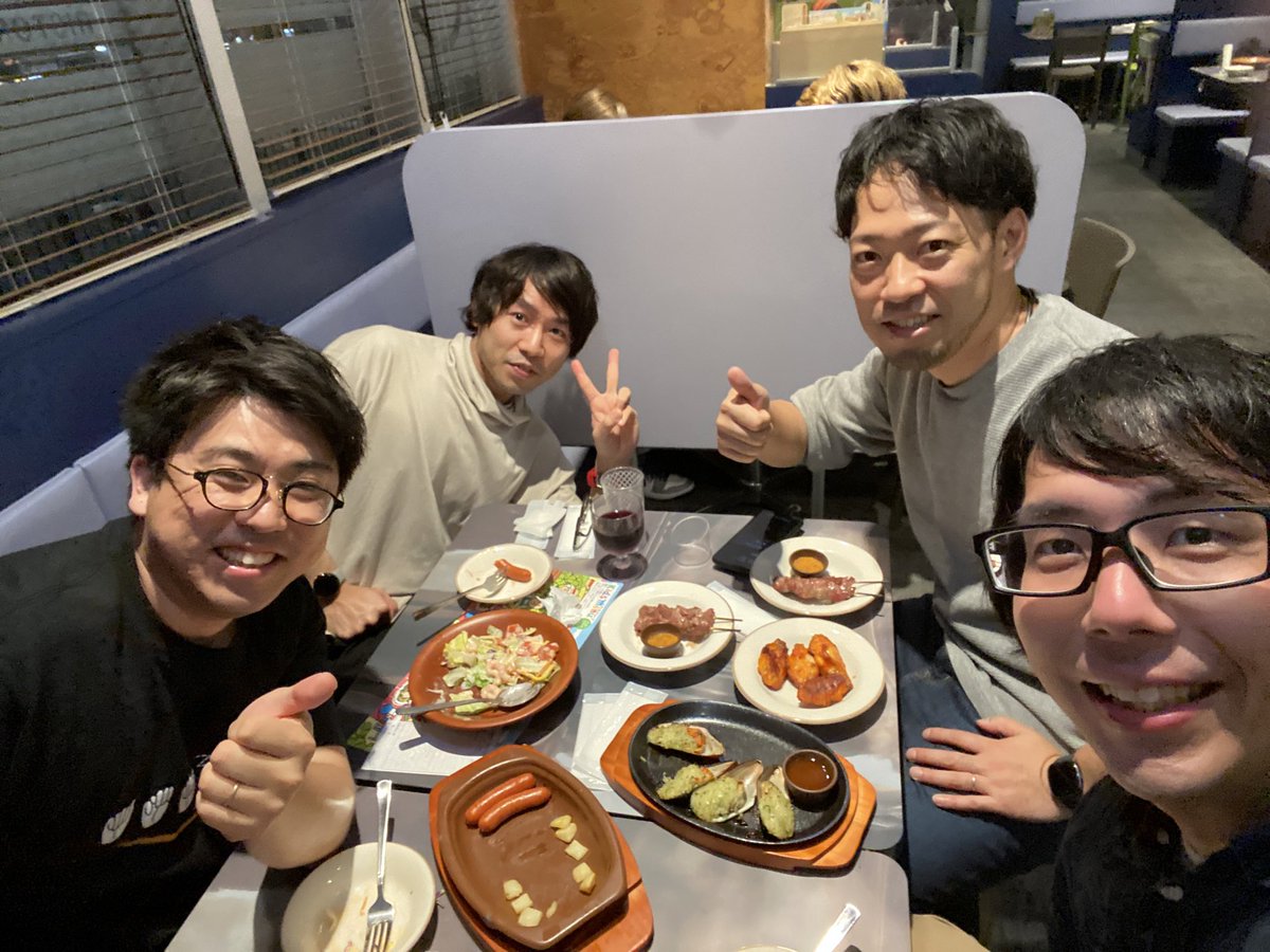 integrated1453's tweet image. サイゼで豪遊してる @msy78 @HorseVictory @tossi_104 
#awssummit2023