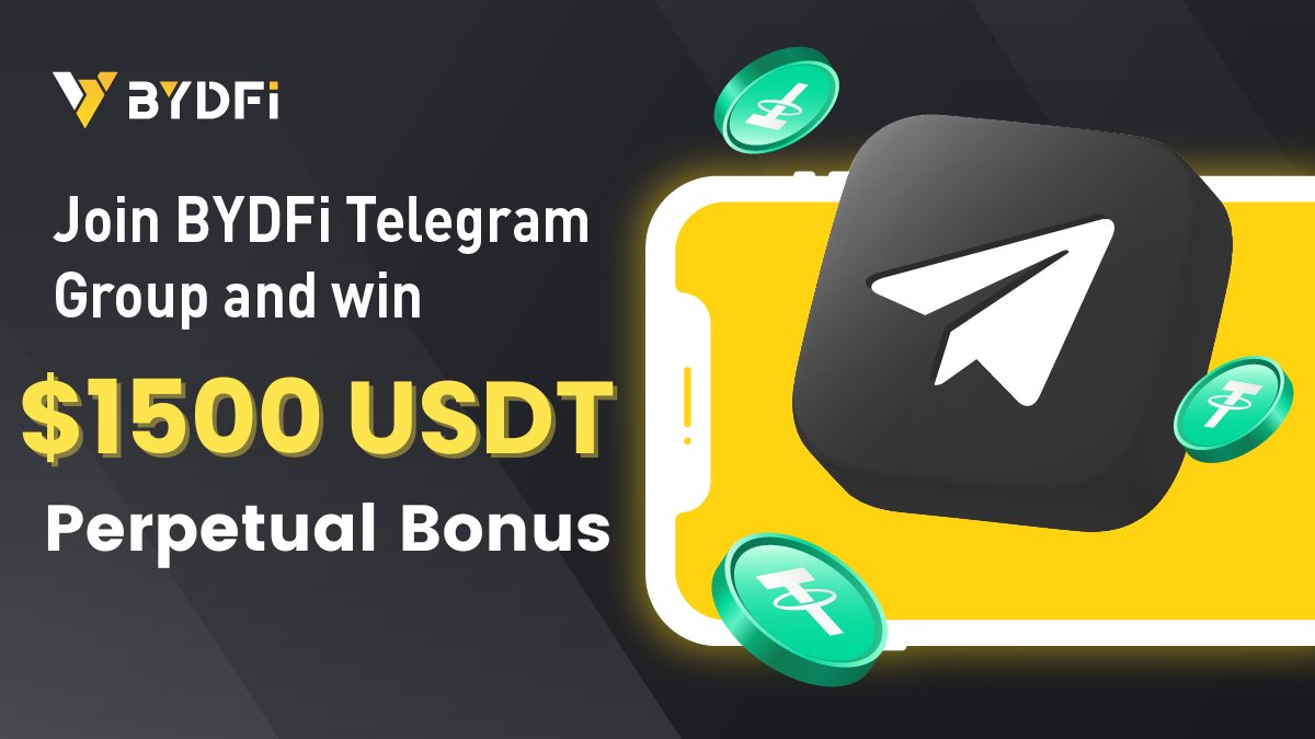 🥳 $1500 USDT Perpetual Bonus #GIVEAWAY 🎉 

Join our telegram and become #BYDFi family!

📆 27 Apr
👥 150 luckiest people

1️⃣ Follow <a href="/BYDFi/">BYDFi</a>
2️⃣ RT🔃 and comment #BYDFi below
3️⃣ Join our #Telegram Group
t.me/BYDFiEnglish