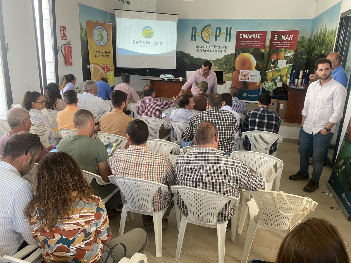 Hoy estamos en #Cartaya 🧡 en la  ACPH con el seminario “Manejo sostenible de #ácaros: Estrategias de control” que organizamos desde Certis Belchim. 
¿Nos acompañas? 🍊
#EnfocadosEnLosCitricos #cítricos #citricultura 
👇👇
Abrimos hilo #EspecialistasEnCítricos