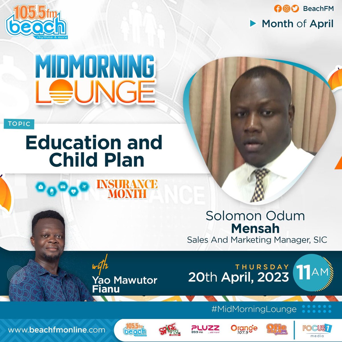 Macall_Mensah's tweet photo. Do you have an Education and Child Plan? Insurance comes in various ways. Join the conversation on @Beachfm1055 as we tackle the topic of Education and Child Plan. 

#insurancemonth
#MidmorningLounge https://t.co/RRCTVuBpWh
