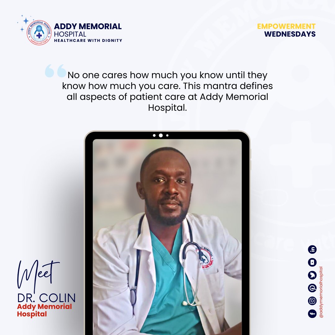 Today, we recognize our very own Dr. Colin🧑🏽‍⚕️; thank you for all that you do! 🙏🏽

#AddyMemorialHospital #appreciationday #