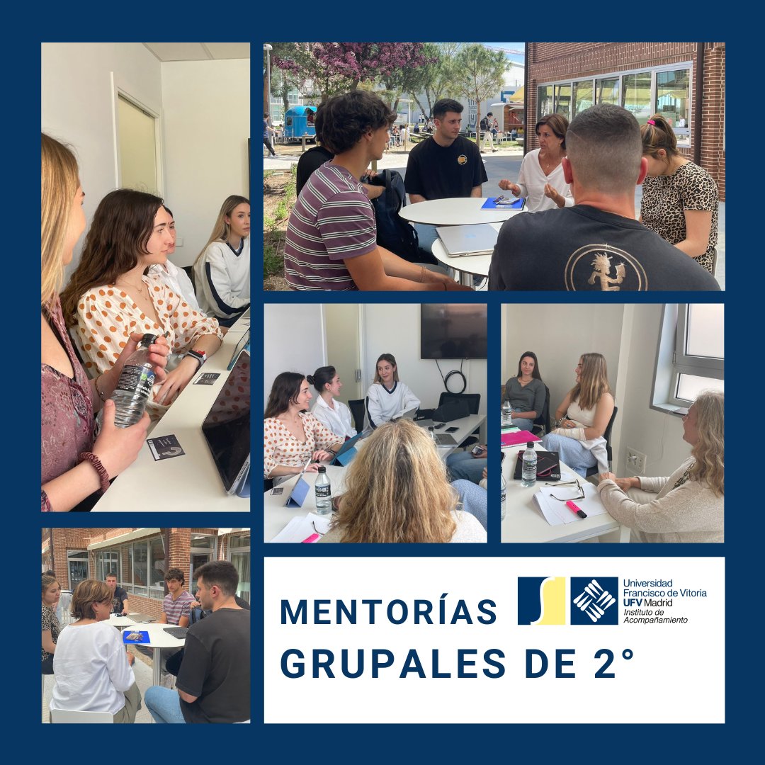 En nuestras mentorías grupales de segundo, nos unimos para reflexionar, compartir y profundizar la vivencia en las prácticas sociales a lo largo del curso. 

Es una manera espléndida de preparar su Memoria de Acción Social.

#InstitutoDeAcompañamiento #UFV