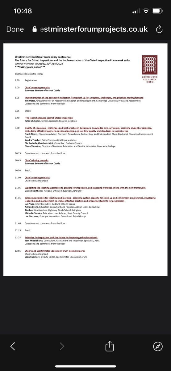 rochellelaine's tweet image. A very meaningful discussion with @WEdFEvents on The future for Ofsted inspections and the implementation of the Ofsted Inspection Framework. 
Speakers included @DarrenN4NASUWT @ipryce @AdrianLyonsFRSA @FrankWNorris @FieldsHighbury @katiemichelon #ofstedreform
