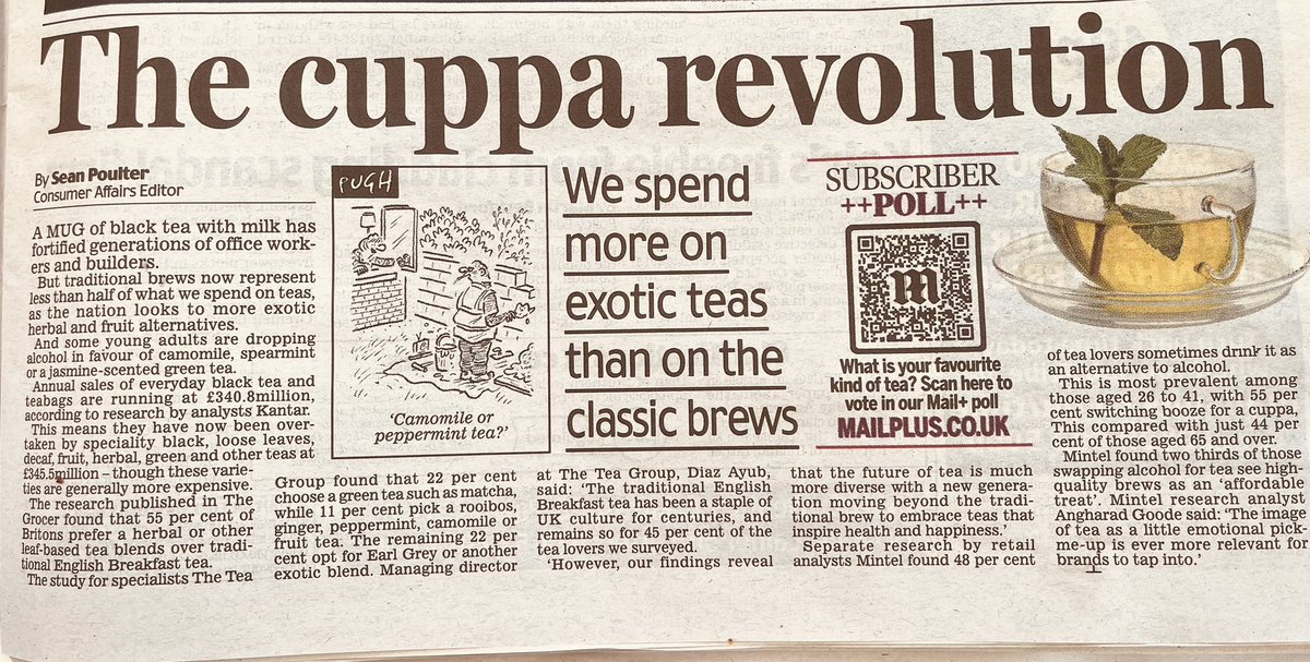 RickyKothari's tweet photo. Interesting stats in this @DailyMailUK  pg3 @MailOnline today - more varieties with tasty quality and premium options to bring happiness &amp; health into your life with options for variety for tasty #rooibostea #moroccanminttea @TSticksUK  and #jasminetea @Sticksology get some NOW https://t.co/peVE654IOB