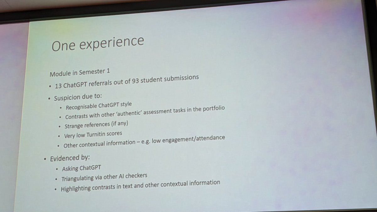 LibraryUoB's tweet image. Dr Rhys Kelly, Associate Dean for Learning and Teaching in the Faculty of Management, Law and Social Sciences  on early ChatGPT use by students. #Teambradford #contractcheating #Artificial_Intelligence