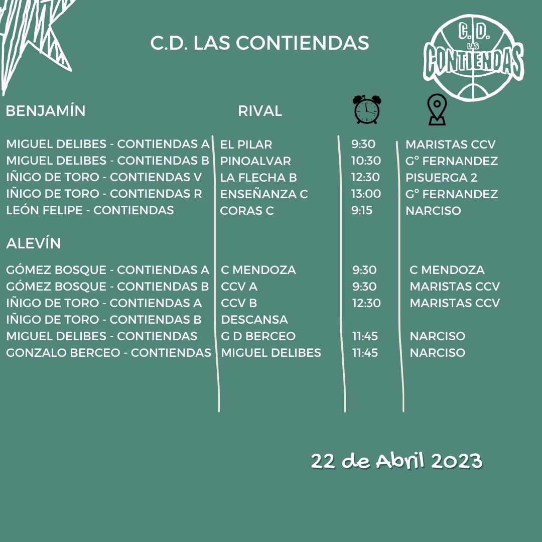 cdlascontiendas's tweet photo. Partidos de esta jornada
#GoContiendas💚 https://t.co/bslNhTcYid