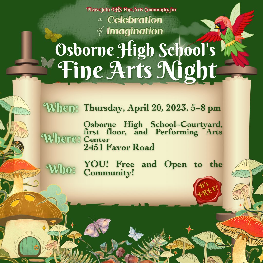 OHSFineArts's tweet photo. Tonight’s the night! 5-8 pm on @rlosbornehs campus! #cobbartrocks #cobbperforms #osborneart https://t.co/x9hTCJ08FD