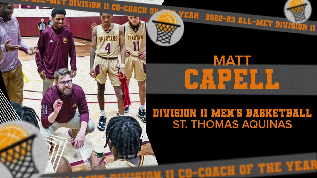 🏀Congrats to the OTHER 2022-23 MBWA Men's Basketball Div. II All-Met Co-COACH OF THE YEAR 🗽 🏆 Matt Capell, St. Thomas Aquinas! @STACSpartans @STACBasketball @ECCSports What a great year for his first-year at the helm too! Read here: tinyurl.com/2b8wpxsa