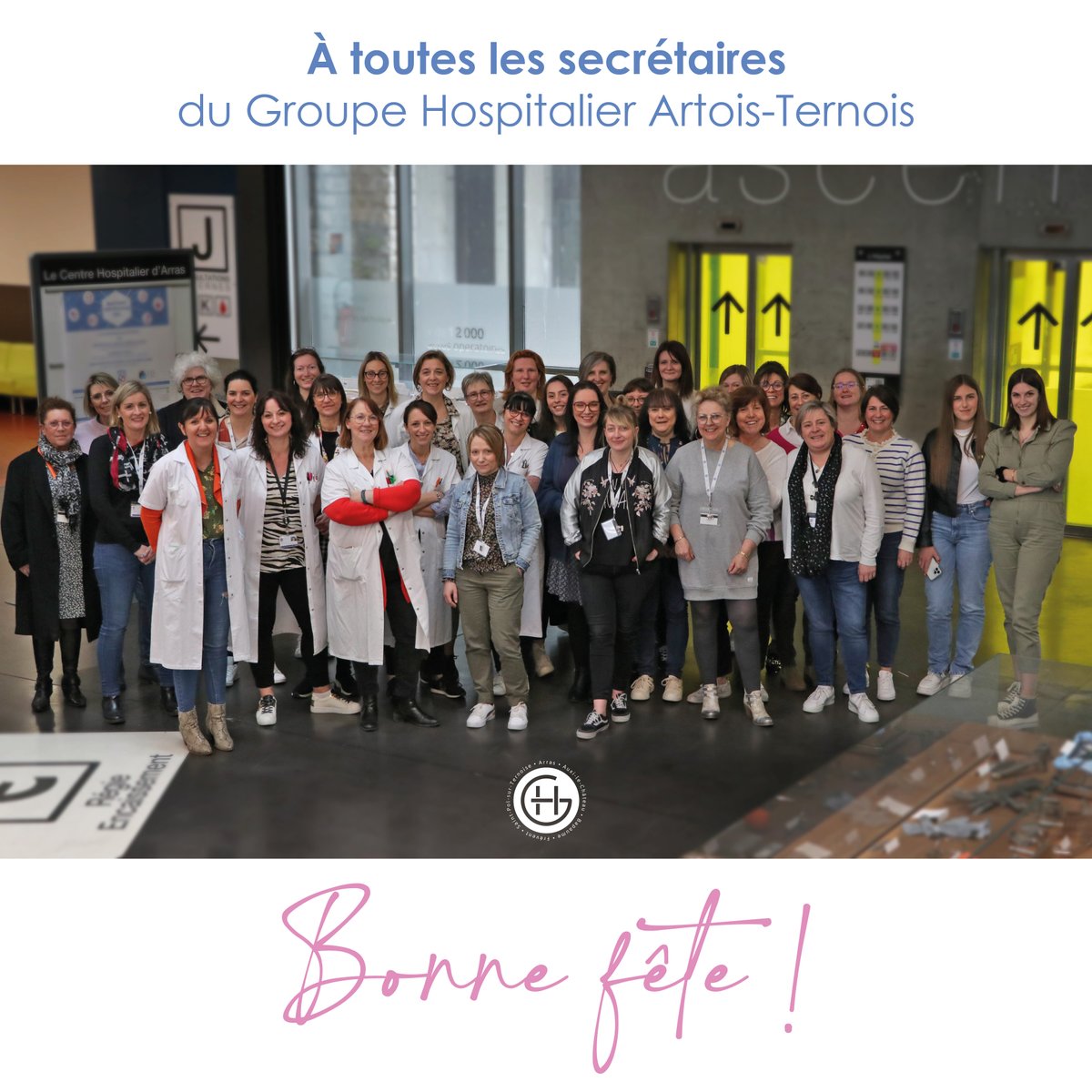 #Secrétaires #Fête

☀️Bonne fête à toutes les secrétaires du Groupe Hospitalier Artois-Ternois. Merci pour votre professionnalisme au quotidien !