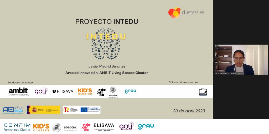 KIDSCLUSTER's tweet photo. (1/4)📢Hemos asistido a la III Jornada de Transferencia de Conocimiento de proyectos #AEIs, organizada por @ClustersES.
✅Una oportunidad para presentar 22 proyectos y sus resultados, entre ellos Clab #CircularLab, iSim4Health e INTENDU, en los que hemos participado #KIDSCLUSTER https://t.co/um7IoSdyVb