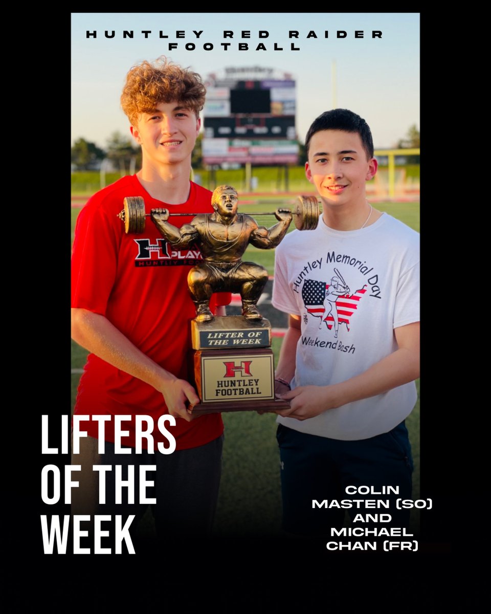 Congratulations to last week’s Lifters of the Week - Colin Masten (So) and Michael Chan (Fr). Keep up the great effort guys!