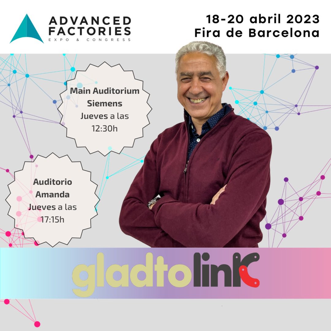 Gladtolink (@gladtolink) on Twitter photo Tercer y ultimo día del <a href="/AdvanFactories/">Advanced Factories</a>!
Hoy Jaume Martínez, como experto en #industria40 modera dos mesas redondas donde podras conocer #teconologías y #estrategias del sector, no te las pierdas!
17:15h: Cómo vender más en la industria actual, la marca y la estrategia comercial Tercer y ultimo día del <a href="/AdvanFactories/">Advanced Factories</a>!
Hoy Jaume Martínez, como experto en #industria40 modera dos mesas redondas donde podras conocer #teconologías y #estrategias del sector, no te las pierdas!
17:15h: Cómo vender más en la industria actual, la marca y la estrategia comercial