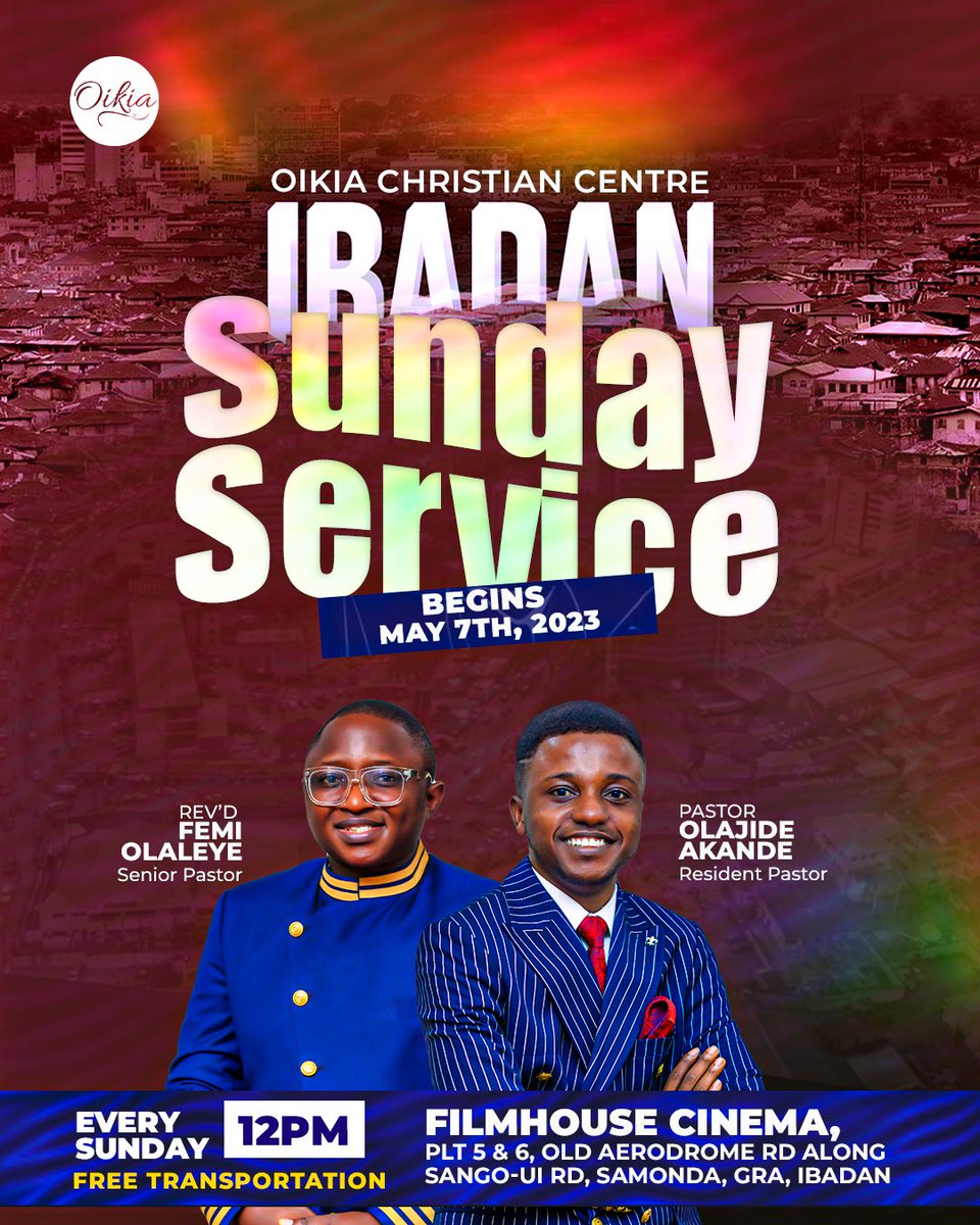 OikiaccIbadan's tweet photo. Hurray!!!🥳🥳🥳

Oikia Christian centre, Ibadan has finally landed in the city of Ibadan.

Physical service starts in few days. The gospel will be taught, there will be healings, Miracle in abundance, lives will be saved, never to be the same again! https://t.co/6fHYNZ4md9