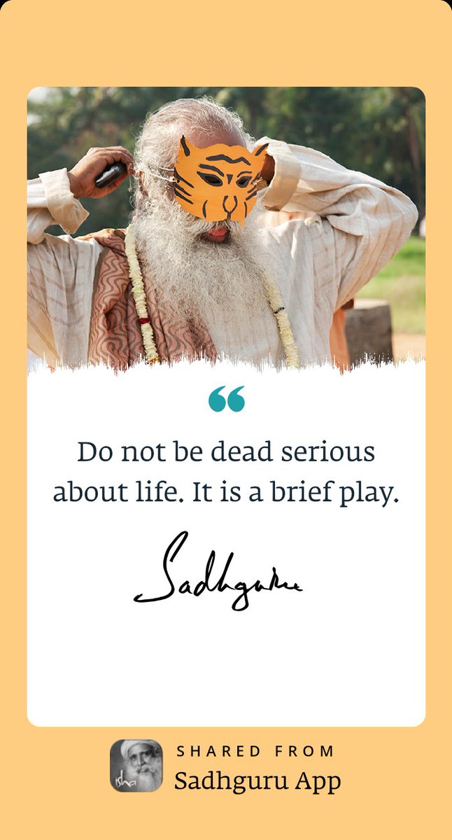 raoprit's tweet photo. I liked this quote from Sadhguru and wanted to share it with you. Read more such insightful quotes on the Sadhguru App.

https://t.co/zeMuChnLrV https://t.co/cJT2QaFd1M