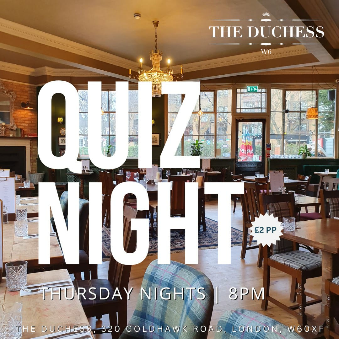 shibi1999's tweet photo. Hiya! In case you missed it, @CompleatQuiz is on @ The Duchess in Hammersmith! Join me for a fun trivia night for rounds from 8 pm onwards! Book your tables asap! https://t.co/p8hE8B15tv