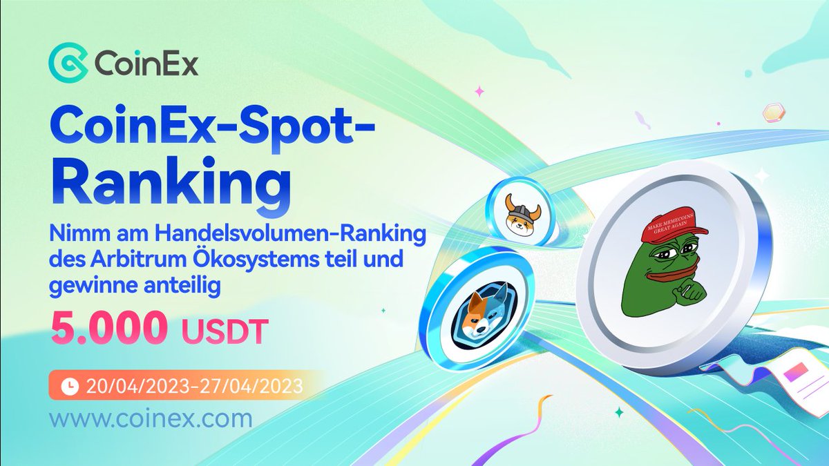 CoinEx_Balkans's tweet photo. 🔺️ #CoinExSpotRanking Event 🔺️
▪︎Nimm am Handelsvolumen-Ranking teil▪︎
5.000 $USDT sind im Lostopf 🎁
⚠️ Alle Infos hier ⬇️
https://t.co/kv0eQAn28C
Dein #CoinEx Team
#CoinExGermany #CoinExNews #CoinExEvent #cryptoevent #cryptos #kryptowelt #kryptoszene #kryptomarkt https://t.co/Mp3uzvQBgc