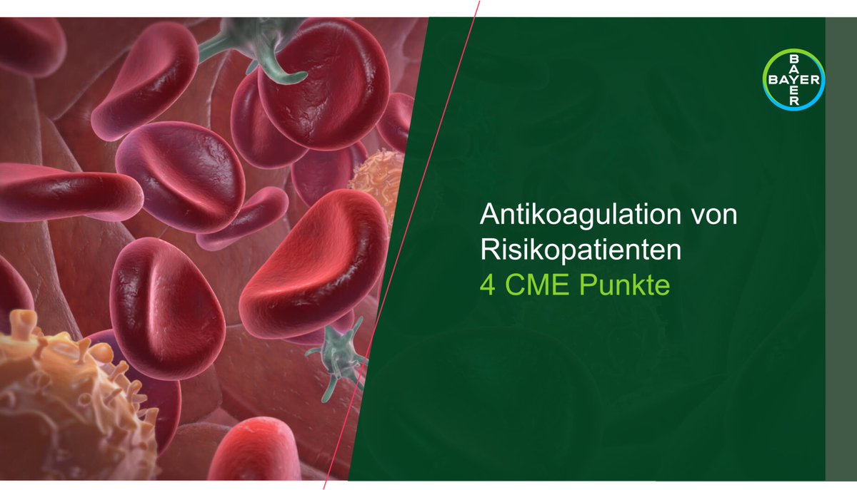 GesundheitBayer's tweet image. Die #Antikoagulation von #Risikopatienten mit #NOAC ist immer noch eine Wissenslücke. #Case Reports aus der Praxis zeigen die Therapiemöglichkeiten bei der kombinierten Antikoagulation in Form der Dual- und Tripeltherapie auf. Sichern Sie sich 4 CME-Punkte space.bayer.de/herausforderun…