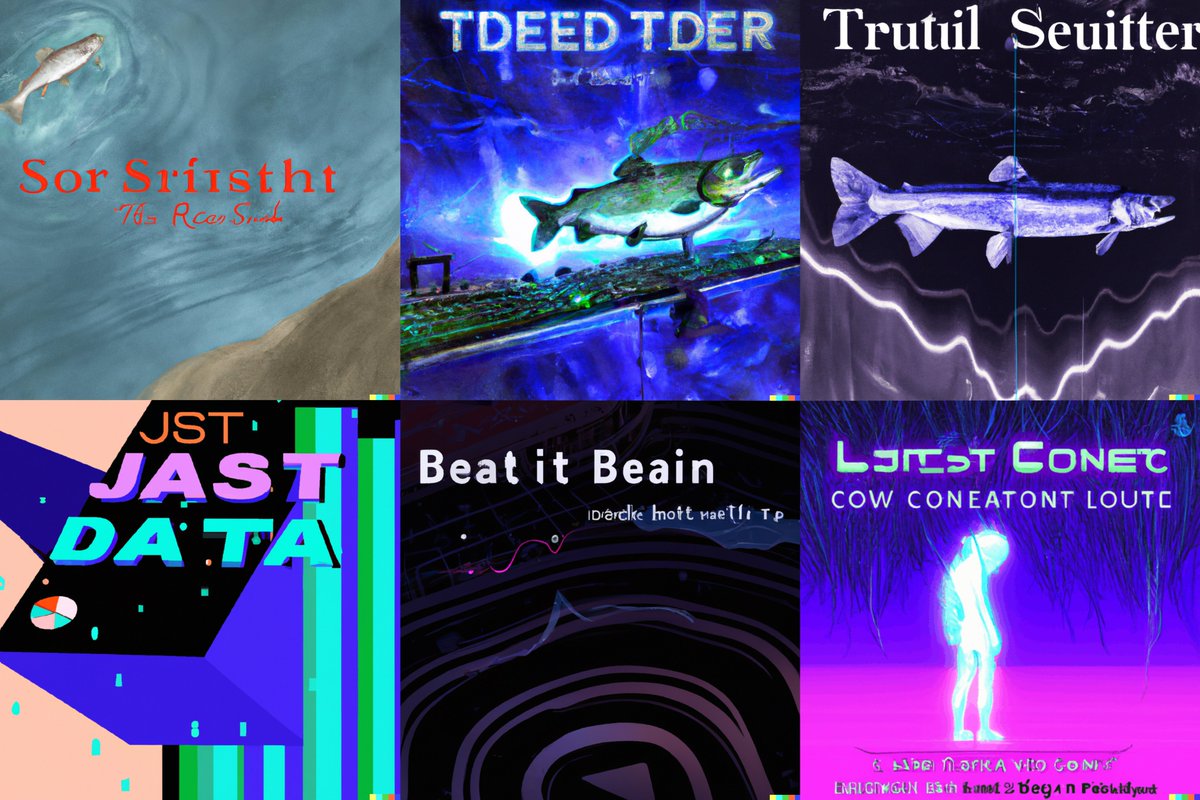 This concert features Schubert’s ‘Die Forelle’ &amp; 5 world premieres – 4 new songs composed with AI machines plus a song commissioned to <a href="/stealingsheep/">Stealing Sheep</a>, with all lyrics created with the now infamous ChatGPT.

Here's the artwork generated by DALL-E using the songs’ blurbs ⬇️