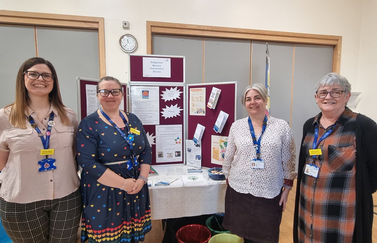 SedgemoorMas's tweet photo. At the Dementia Wellbeing Service Roadshow. Caught up with the wonderful @Dementia_D_Team. We're also asking people to join in with our activities - plenty of sweets as prizes! #dementia #dementiasomerset #memoryassessment https://t.co/0lCVDehI21