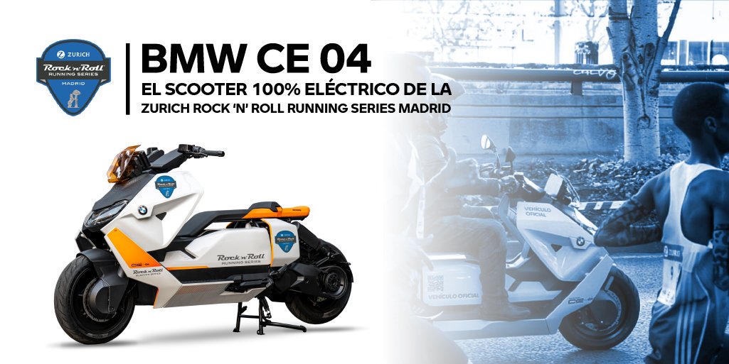 RNRmadmaraton's tweet image. La cita por excelencia del calendario se acerca...⏳
Este año el #BMWCE04 será el scooter oficial que acompañe a los corredores en el recorrido del #RNRMadrid. Un vehículo 100% eléctrico con una autonomía de hasta 130km.
#PluggedToLife #RNRMadrid #BMWMotorrad #CeroEmisiones