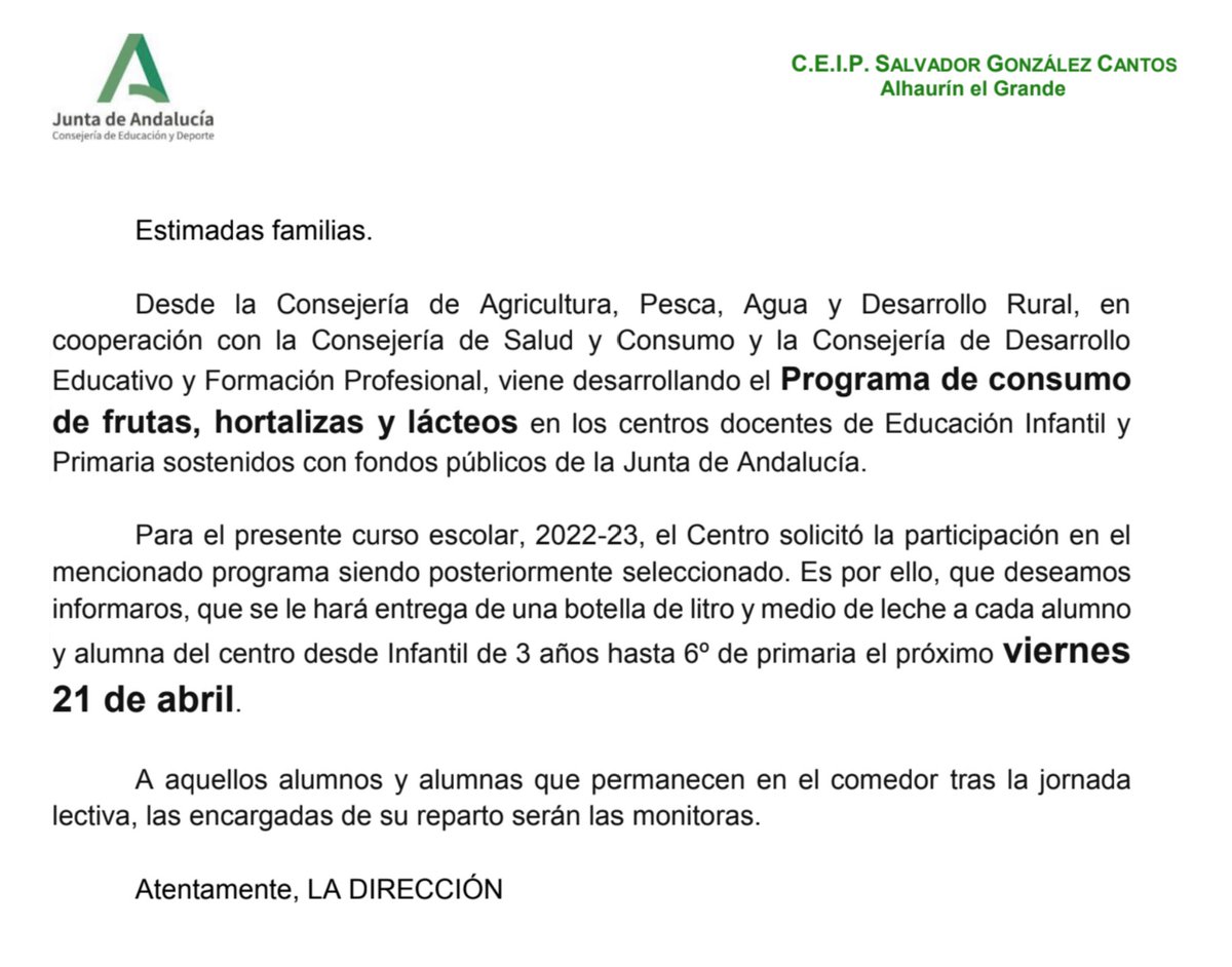 CEIP SALVADOR GONZÁLEZ CANTOS Alh. el Grande tweet media