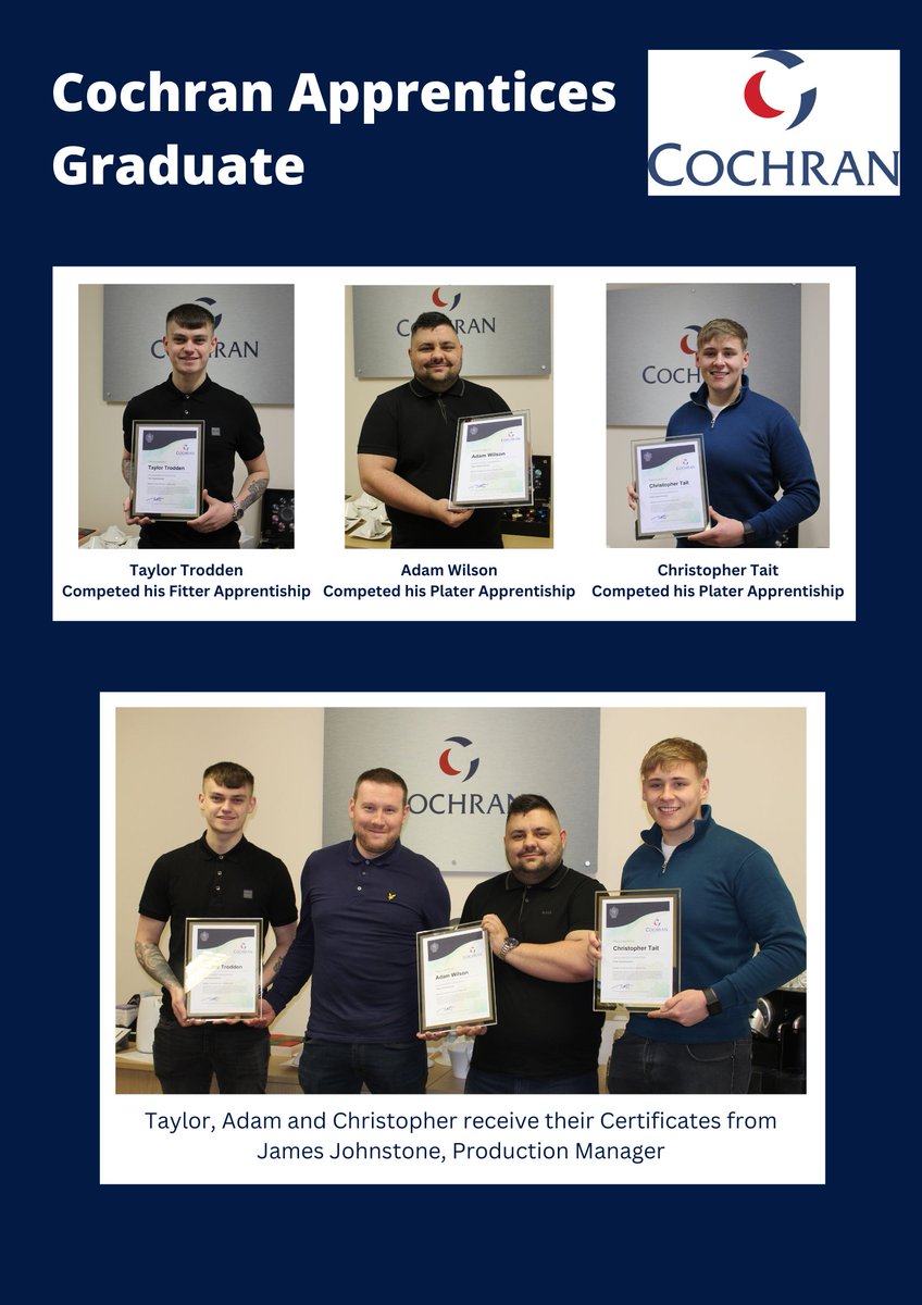 Cochranltd's tweet photo. Cochran 2022 Apprentices awarded their Ticket https://t.co/V9SlqGPshe https://t.co/ixPgiqsyGm