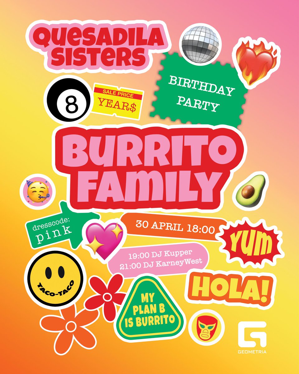 Есть у нас одна традиция - собираться 30 апреля и отмечать день рождения. Друзья, приходите отметить наш праздник в кругу семьи 🙌🏻
#бурритофэмили