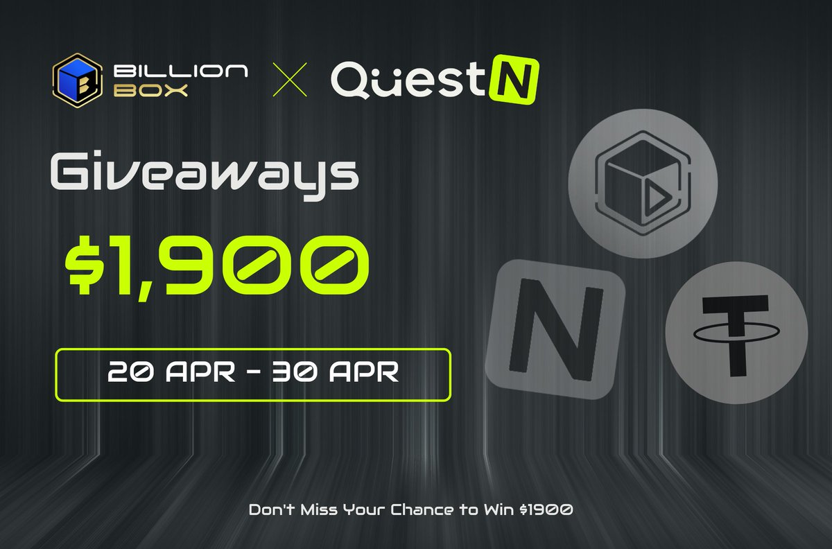 Billionbox_io's tweet photo. ⏰ Time is running out! Complete our pre-launch quest for BB Max and win up to $1900 USD. Don't miss your chance to earn big rewards!
Join here @QuestN_com : https://t.co/2YYNbVemFX
#BillionBox #BBMax #QuestN #DBUSD #USDT https://t.co/Ya8m9Fzurw