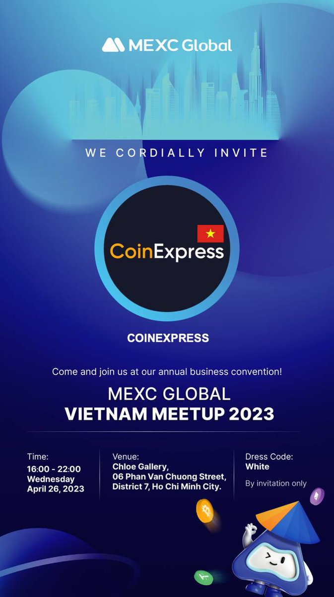 coinexpressvn's tweet photo. Team #CoinExpress hẹn gặp mọi người tại #event của #MEXC ngày 26/4 tới nhé. https://t.co/dqmsmWphUz