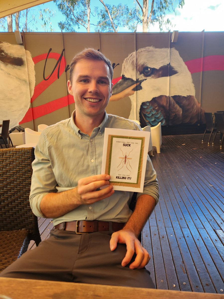 Congrats Kevin for passing your PhD confirmation with flying colours! Looking forward to watching your research on JEV vectors take flight!
Superb card by @epi_brent and <a href="/cinthia_pietro/">Cinthia Pietromonaco</a> 🦟