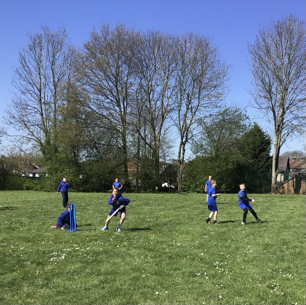 StPPPrimaryY5's tweet photo. The sport we are learning about this half-term in Y5 is cricket.
We are so lucky to be able to use our field outside in the warm weather and enjoy our PE.
#Y5PE #cricket #welovesports #sunnyschooldays https://t.co/OfRgukFzSC