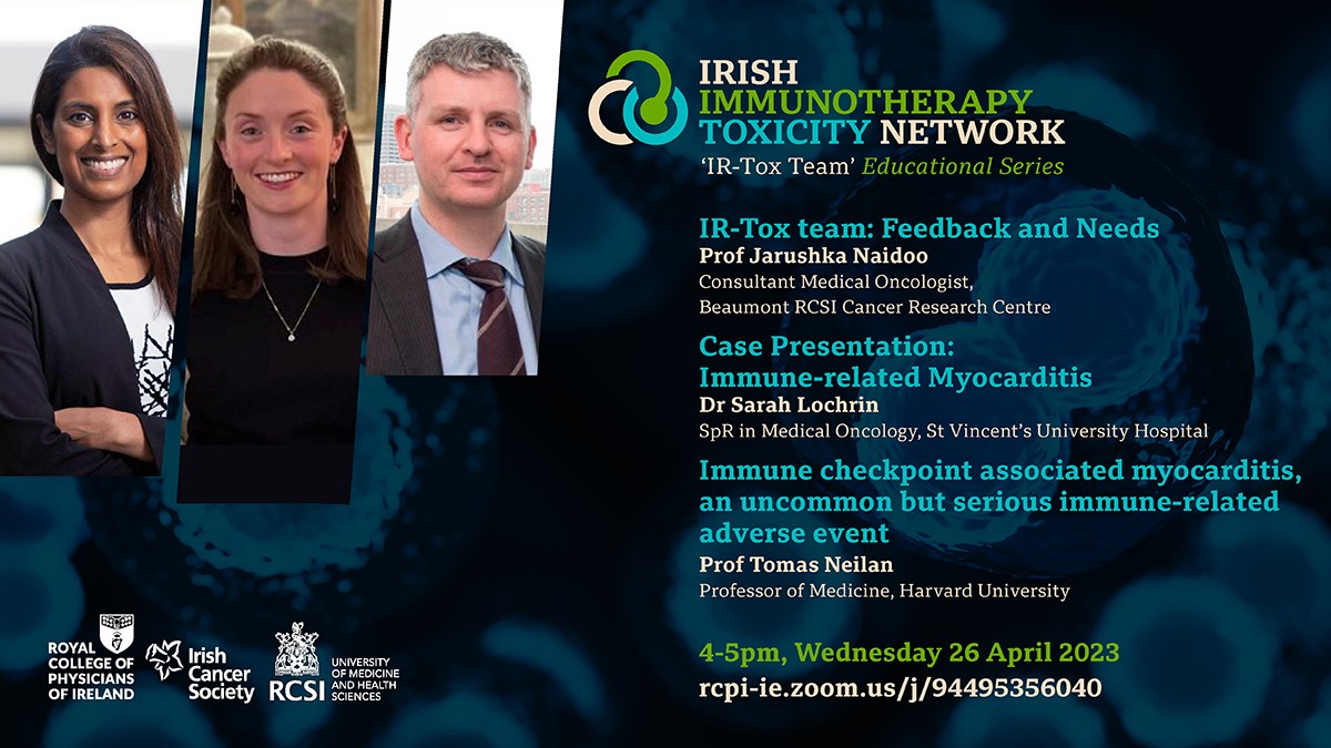 Jarushka Naidoo (@drjnaidoo) on Twitter photo Join us for the next national #IOTox educational webinar on ICI-myocarditis.
✨Privileged to be joined by #cardiooncology leader <a href="/TomasNeilan/">Tomas G. Neilan, MD, MPH</a> <a href="/harvardmed/">Harvard Medical School</a>
✨ Case discussion by <a href="/LochrinSarah/">Sarah E. Lochrin</a>
Thanks <a href="/RCPI_Trainees/">RCPI_Trainees</a> <a href="/RCSI_Irl/">RCSI</a> <a href="/IrishCancerSoc/">Irish Cancer Society</a> for program support <a href="/CancerCentreIre/">Beaumont RCSI Cancer Centre</a> Join us for the next national #IOTox educational webinar on ICI-myocarditis.
✨Privileged to be joined by #cardiooncology leader <a href="/TomasNeilan/">Tomas G. Neilan, MD, MPH</a> <a href="/harvardmed/">Harvard Medical School</a>
✨ Case discussion by <a href="/LochrinSarah/">Sarah E. Lochrin</a>
Thanks <a href="/RCPI_Trainees/">RCPI_Trainees</a> <a href="/RCSI_Irl/">RCSI</a> <a href="/IrishCancerSoc/">Irish Cancer Society</a> for program support <a href="/CancerCentreIre/">Beaumont RCSI Cancer Centre</a>