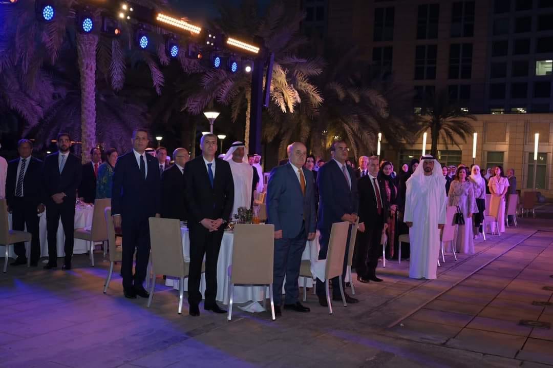 NidalKhaddour's tweet photo. بمبادرة كريمة من سمو الشيخ عبد الله بن زايد آل نهيان وزير الخارجية الإماراتي، أحيت السفارة السورية في أبو ظبي ذكرى الجلاء، وذلك في مقر وزارة الخارجية والتعاون الدولي الإماراتية. بحضور مميز للعديد من السفراء و الوزراء و شخصيات عامة في الدولة
#EVENT #embassy #UAE https://t.co/Hc6IyEknqn