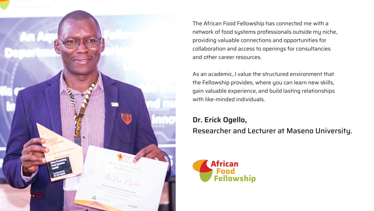 3. Academia
We need researchers to study food systems challenges, innovate good solutions, and train the next generation of leaders. We cannot transform #foodsystems without the active participation of our academic institutions.
If this is you, apply 👇🏾
africanfoodfellowship.org/2023/index.html