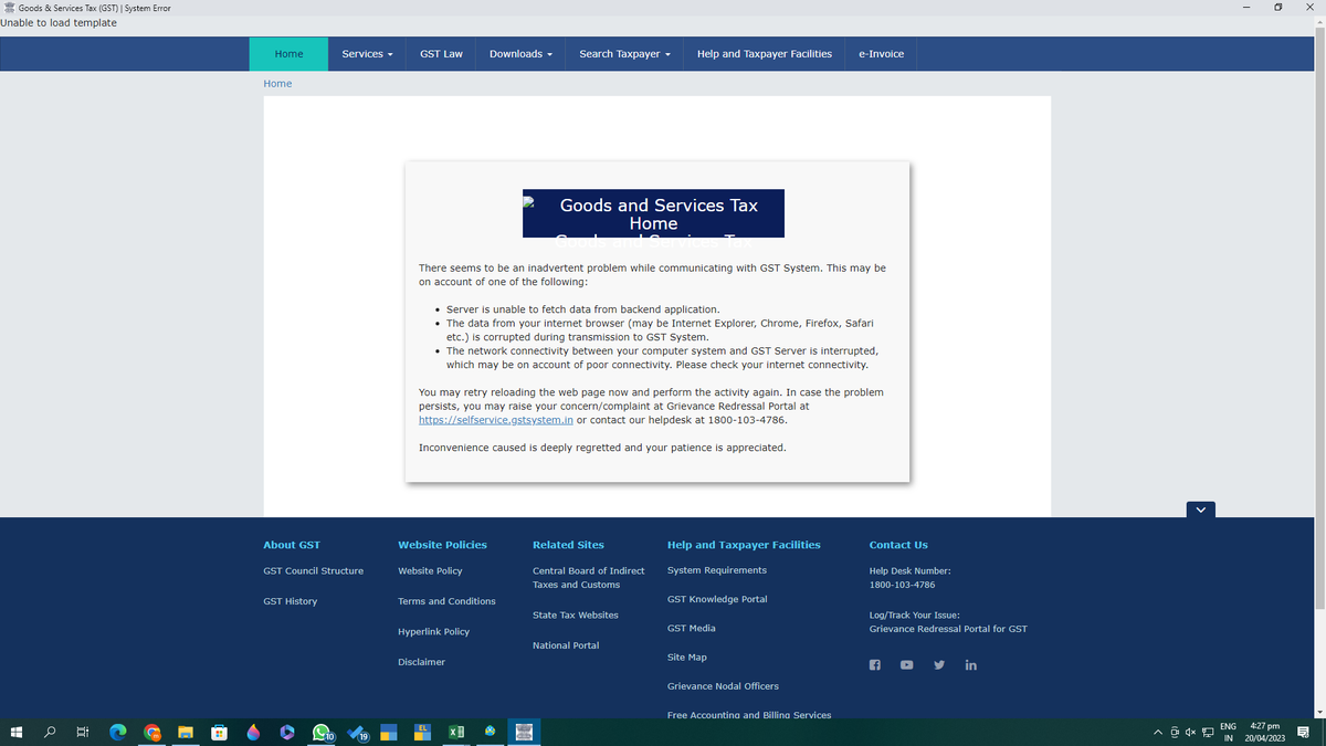 mayurvbhadani's tweet photo. @Infosys_GSTN "Deadline day for filing GST return and the server seems to have crashed. Unable to file despite trying all troubleshooting steps. Reached out to the helpdesk for assistance. Hoping for a quick resolution! #GST #FilingIssues #DeadlineDay" https://t.co/EFqdbOTL5N