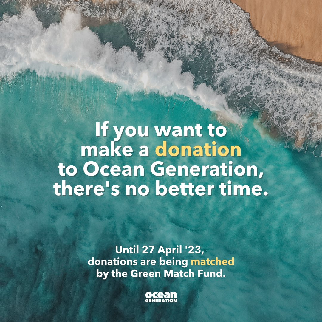 If you want to make a donation to our charity: Now is the time.💙 Until 12pm on 27 Apr ’23, the #GreenMatchFund is *doubling* donations: bit.ly/3A7XCPk 🌊 You'll be supporting Ocean education, our science work & making Ocean science simple. #Ocean #Charity #BigGive