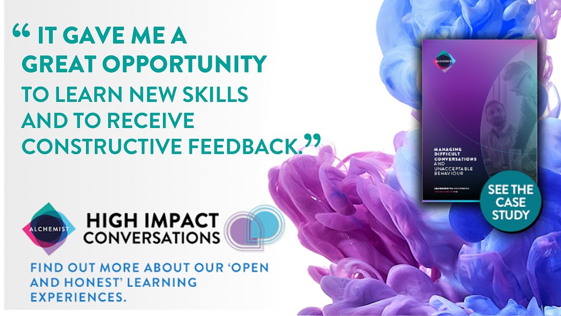 AskAnAlchemist's tweet image. Not only do we help people to deliver hard conversations we can also give an insight into how people can deal with it. Here at Alchemist, we want to help you and your employees achieve this. 

hubs.ly/Q01Mbz-Y0

#highimpactconversations #learningtransformed